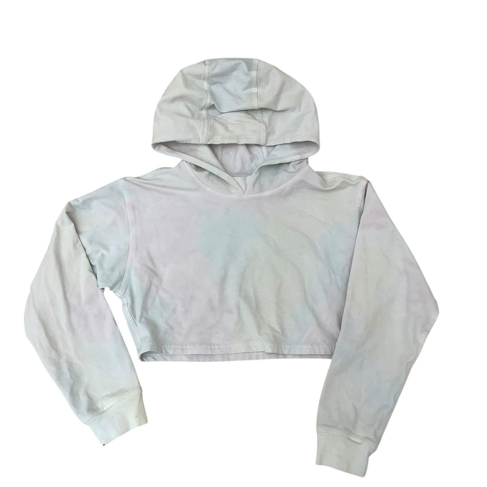 Lululemon Cropped Hoodie Tie Dye Pastel Purple Blue Cotton Blend Sweatshirt 6